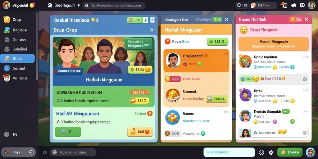 Fitur multiplayer yang memungkinkan interaksi dengan pemain lain.